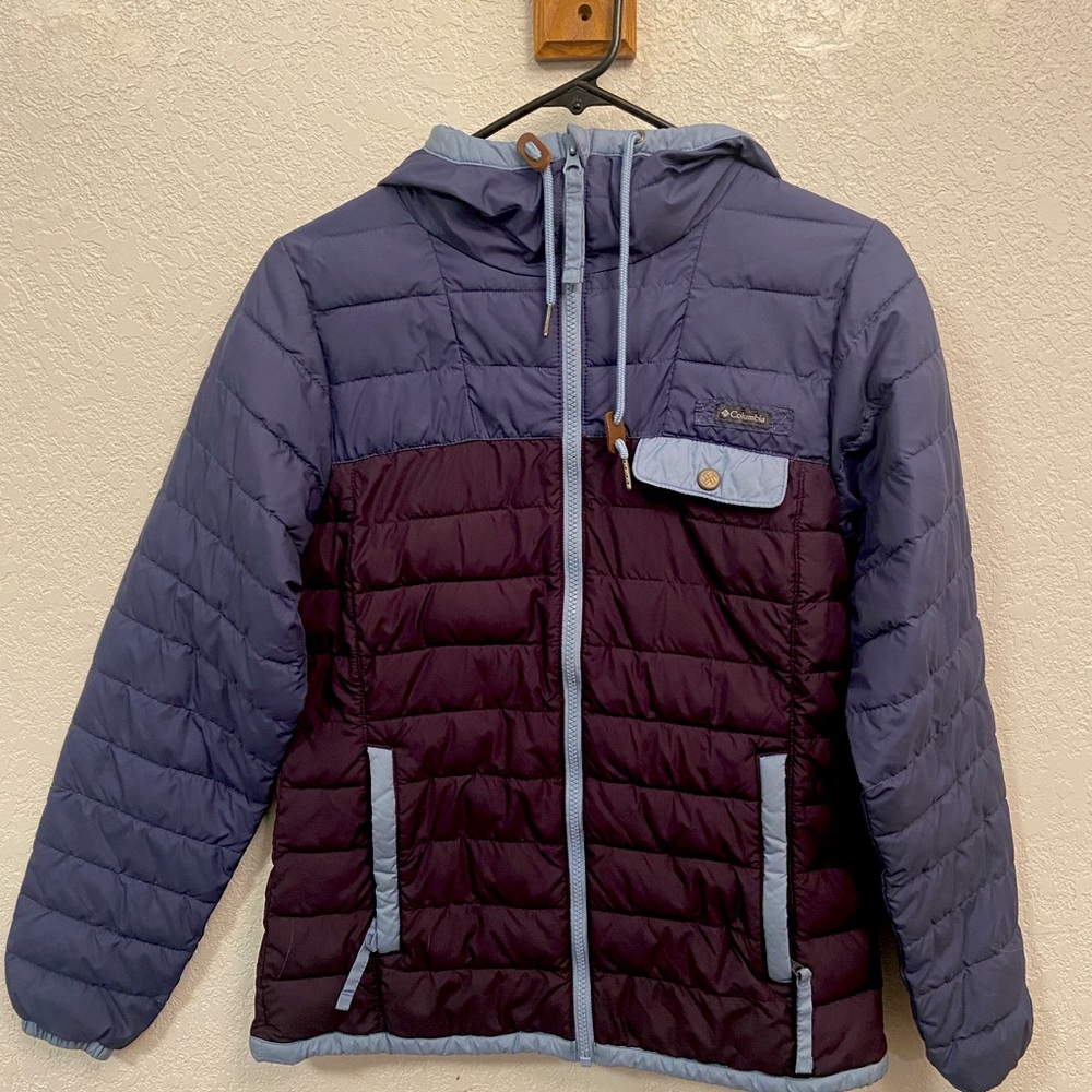 Columbia Sz XSmall Womens Mountainside Full Zip Quilted Jacket Colorblock Blue